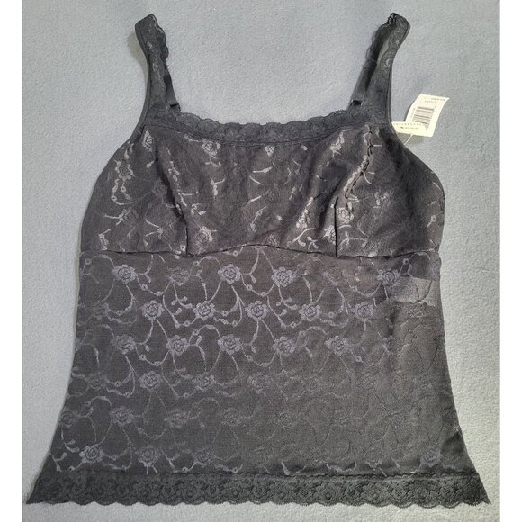 vassarette Tops - Vassarette Sheer Lace Camisole SZ L/40 Tank Top 17-053 y2k Floral Babydoll Black